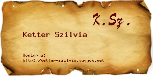 Ketter Szilvia névjegykártya