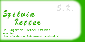 szilvia ketter business card